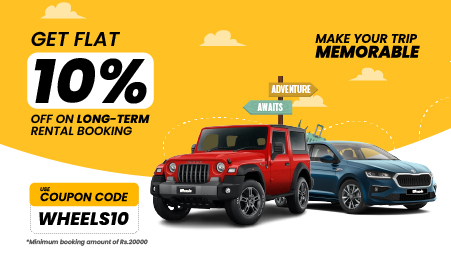 get 10% off on your first self drive rental car and bike booking